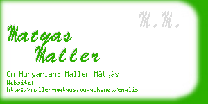 matyas maller business card